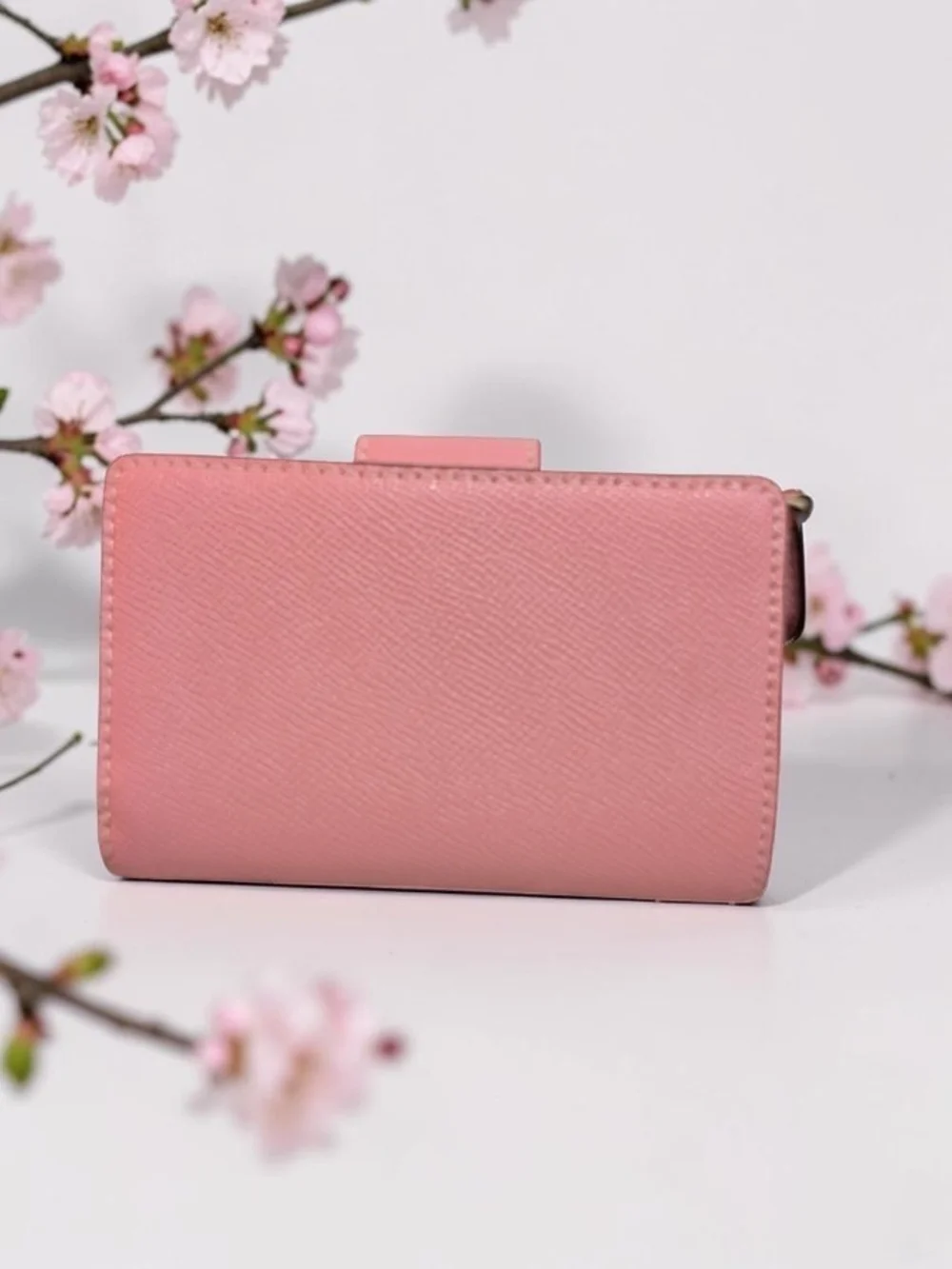 NWOT Coach Pink Saffiano Leather Compact Wallet